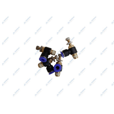 Фитинг угловой с дросселем 6 мм, 1/8" НР YJSC06-01 - Horex