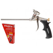 Пистолет для монтажной пены STARFIX (в комплекте 2 насадки)