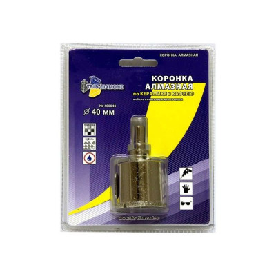 Коронка алмазная d 40 мм по керамике и кафелю TRIO-DIAMOND 400040