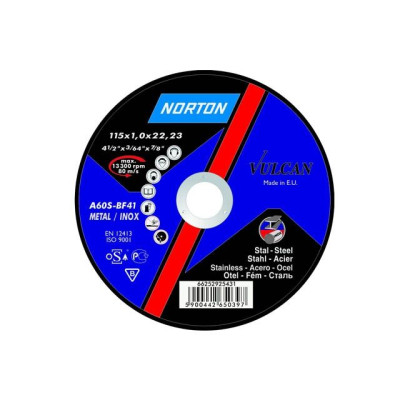 Круг отрезной 180х2.5x22.2 мм для металла Vulcan NORTON 66252925445