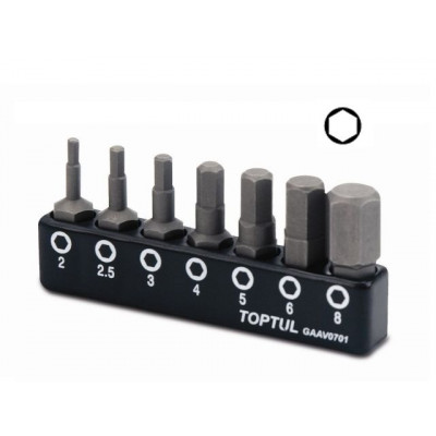 Набор бит шестигр. 2,2-8мм 7шт. TOPTUL GAAV0701
