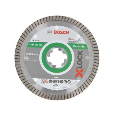 Алмазный круг 125х22 мм по керамике Turbo X-LOCK Best for Ceramic Extraclean BOSCH  2608615132