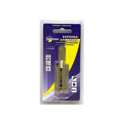 Коронка алмазная d 20 мм по керамике и кафелю TRIO-DIAMOND 400020