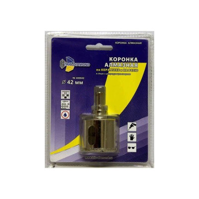 Коронка алмазная d 42 мм по керамике и кафелю TRIO-DIAMOND 400042