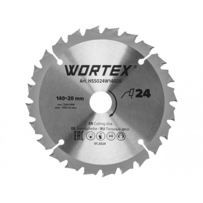 Диск пильный 140х20/16 мм 24 зуб. по дереву WORTEX для CCS 1814 HSS024W14020