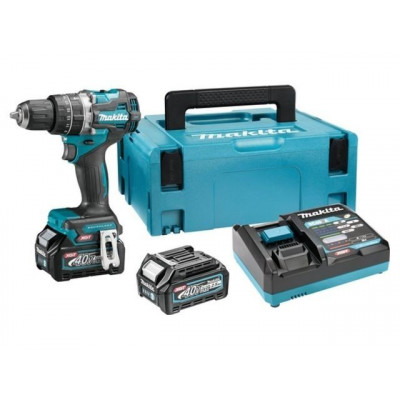 Аккум. ударная дрель-шуруповерт MAKITA XGT HP002GD201 в кейсе (40.0 В, 2 акк., 2.5 А/ч Li-Ion, 2 скор., 65 Нм, шурупы до 13 мм, сверление в металле д HP002GD201