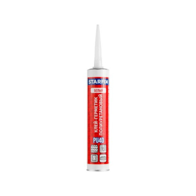 Клей-герметик полиуретановый PU40 STARFIX, белый 300 мл SM-85136-1